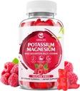 Potassium Magnesium תוספת חניכיים, חניכיים פוטסיום עבור מבוגרים ילדים, גבוה Absorption Magnesium Glycinate עבור מחוקק Cramps & Immune Health, Sugar-Free, Raspberry Flavors, 60 הרוזן