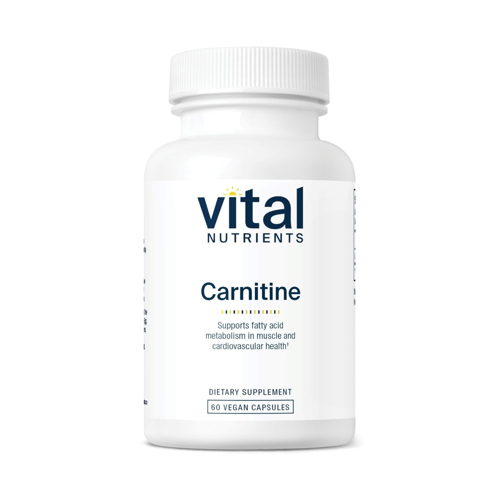 תוספי מזון רעילים Carnitine 500 מ"ג | תוסף L-Carnitine לתמיכה בבריאות הלב | תוספי תמיכה באנרגיה טבעונית | Gluten, Milk, Soy Free | Non-GMO | 60 קפסולות