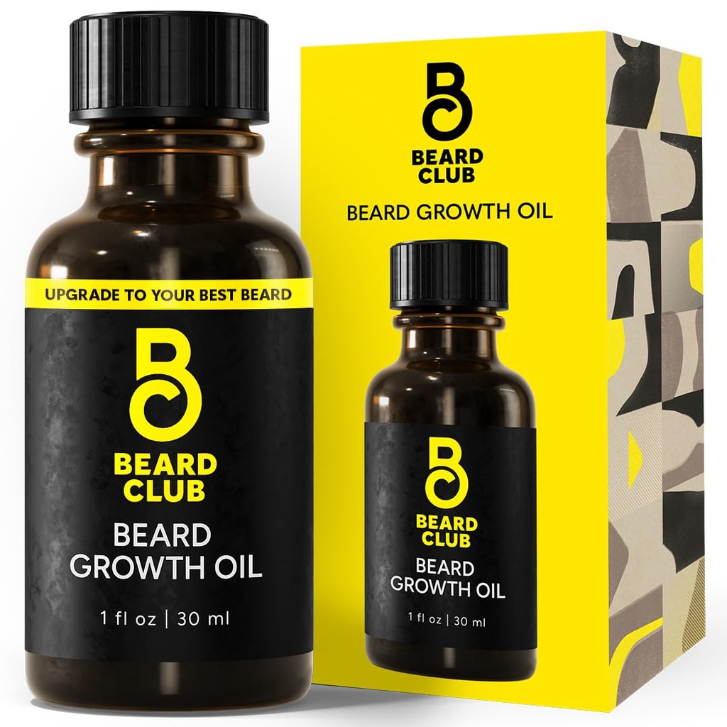Beard Club - Beard growth Serum with Natural Castor, קוקוס ו-Aocado כדי לגדל ת'יקר, Fuller Beard, Fill in Patches ו-Stimulate Healthier שיער הפנים צמיחת שיער הפנים