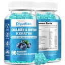 Biotin Gummies 15000mcg עם קולג'ן עבור מבוגרים נשים וגברים - שיער, Skin & Nails Gummies עם biotin - Collagen for Woman - טבעוני, non-GMO, ויטמין שיער - 60 Count, 1 Pack