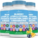 ויטמין בריאות עיניים עם Bilberry, Lutein & Zeaxanthin, Lycopene, Resveratrol, Grape Seed Extractxseed Astaxanthin- AreDS 2180 קפסולות
