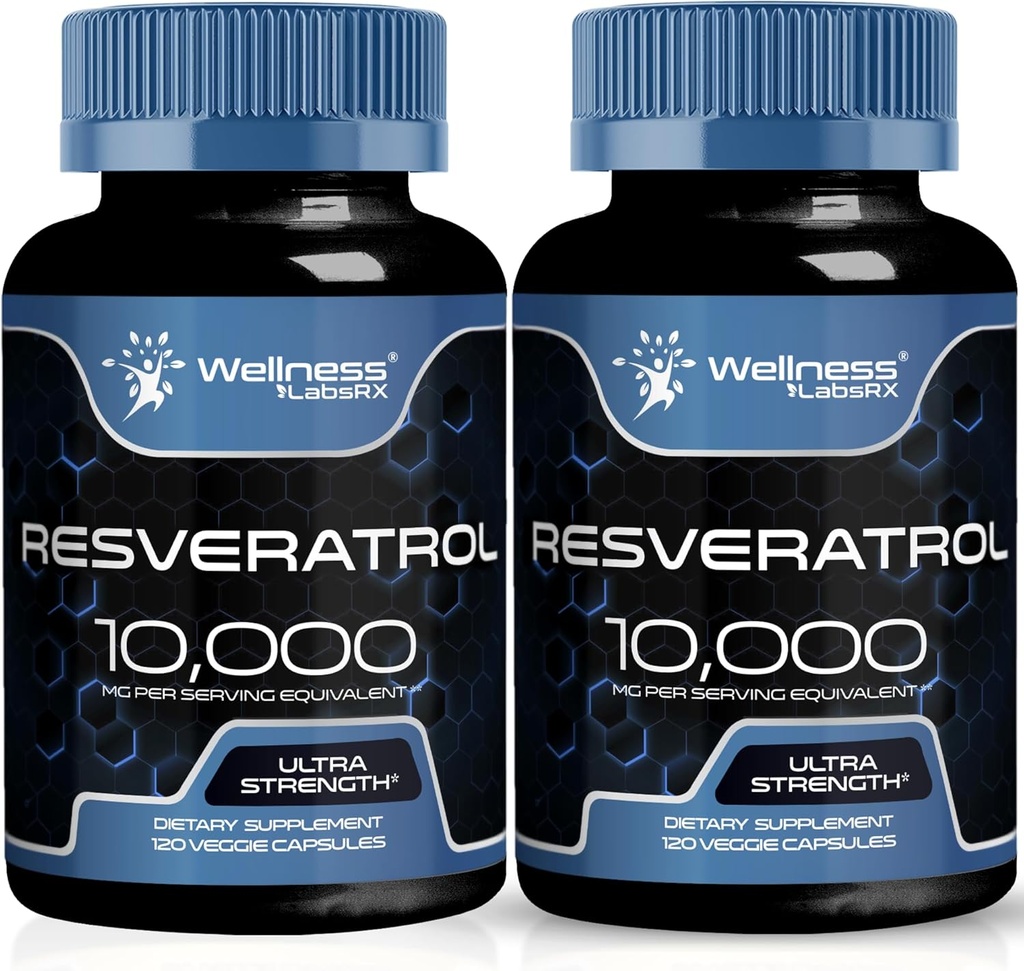OD LABSRX Resveratrol 1000 מ"ג קפסולות - 240 הרוזן - יפני קנוטוויד לחלץ Resveratrol - חבילת 2