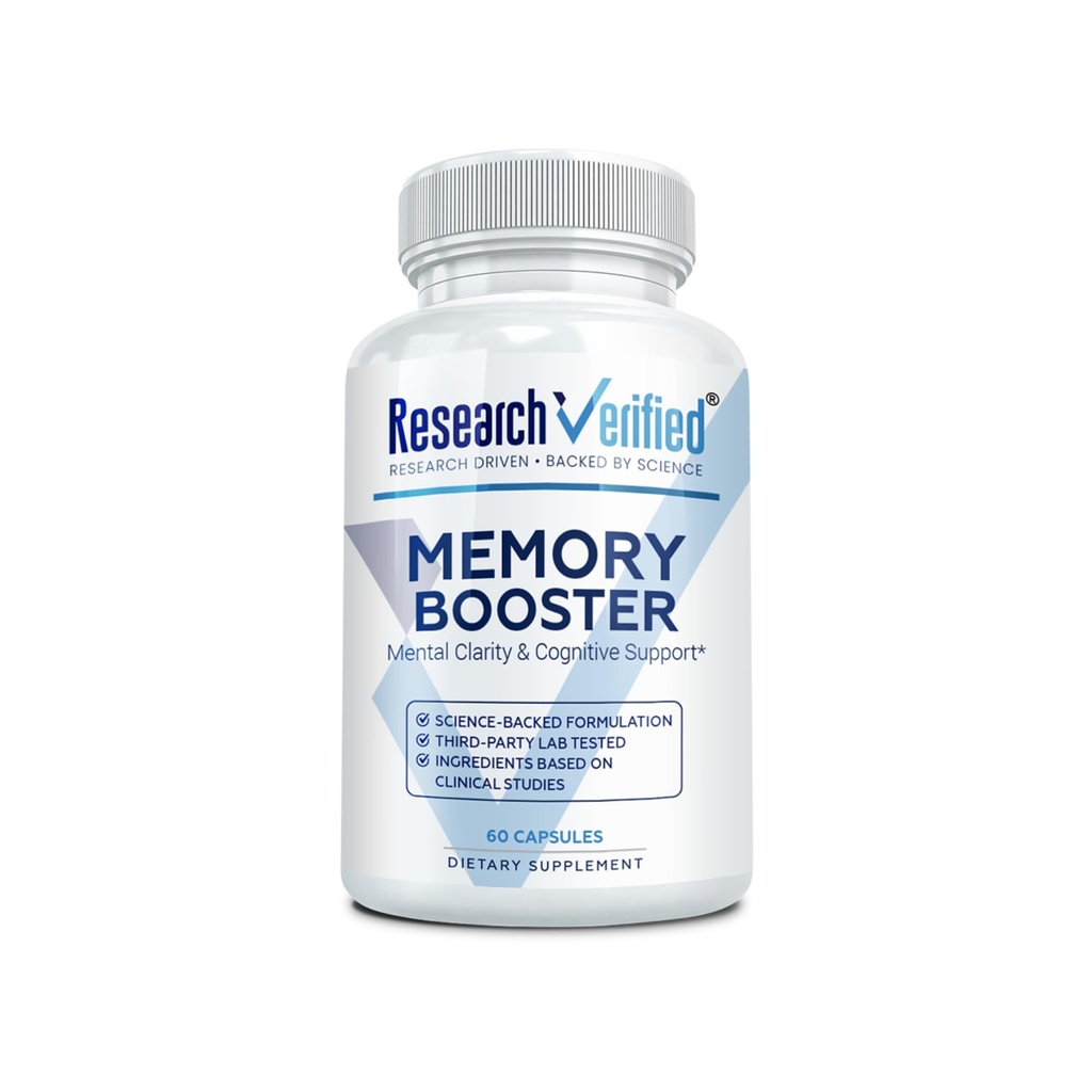 מחקר המאומת Memory Booster - Nootropic Supplement - Enhance Cognition and Memory - Lion's Mane, Genekgo Biloba, BioPerine - 60 קפסולות - Non-GMO - Made in the USA