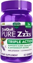 ZzzQuil Pure Zzzs Triple Action Gummy Melatonin Sleep, 21 Count (Pack of 2), 42.0 Count)