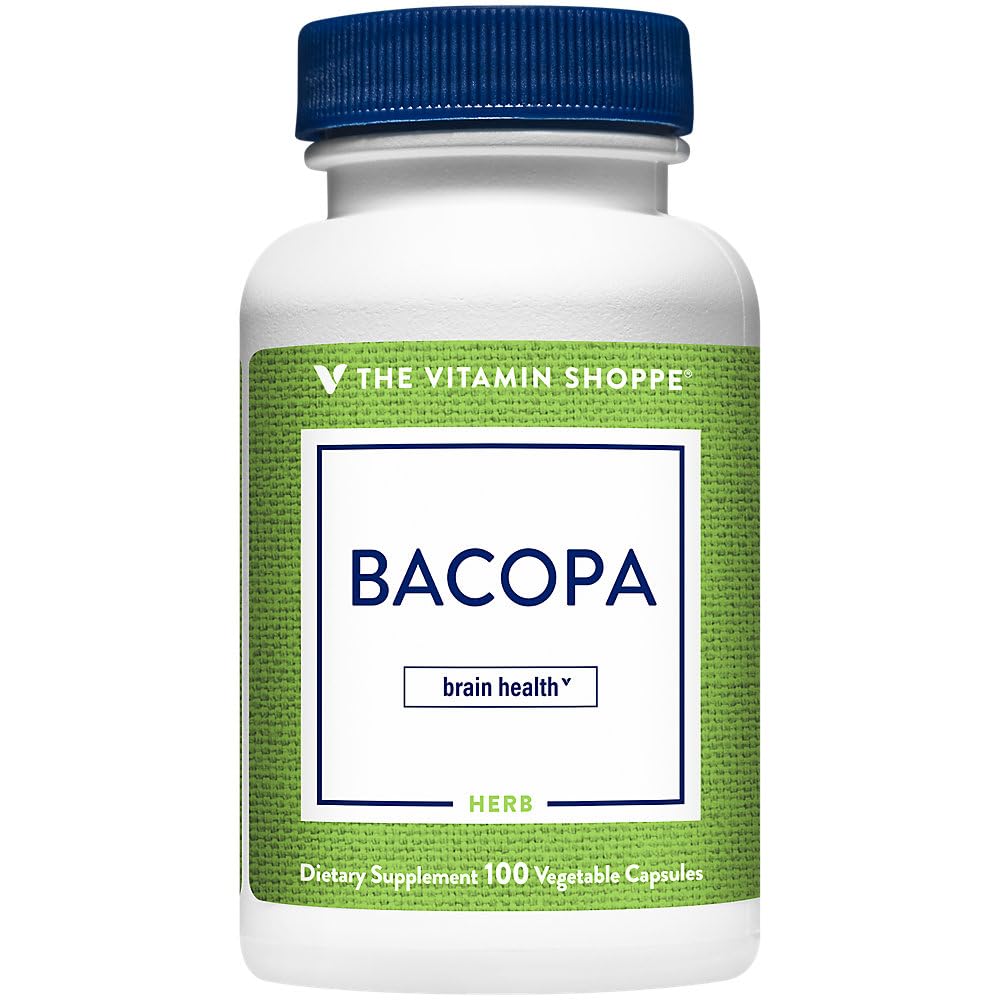 ויטמין Shoppe Bacopa 500MG (Bacopa Monnieri), קלינית למד Ingredient, Herbal Brain Support Supplement, Once Daily (100 קפסולות)