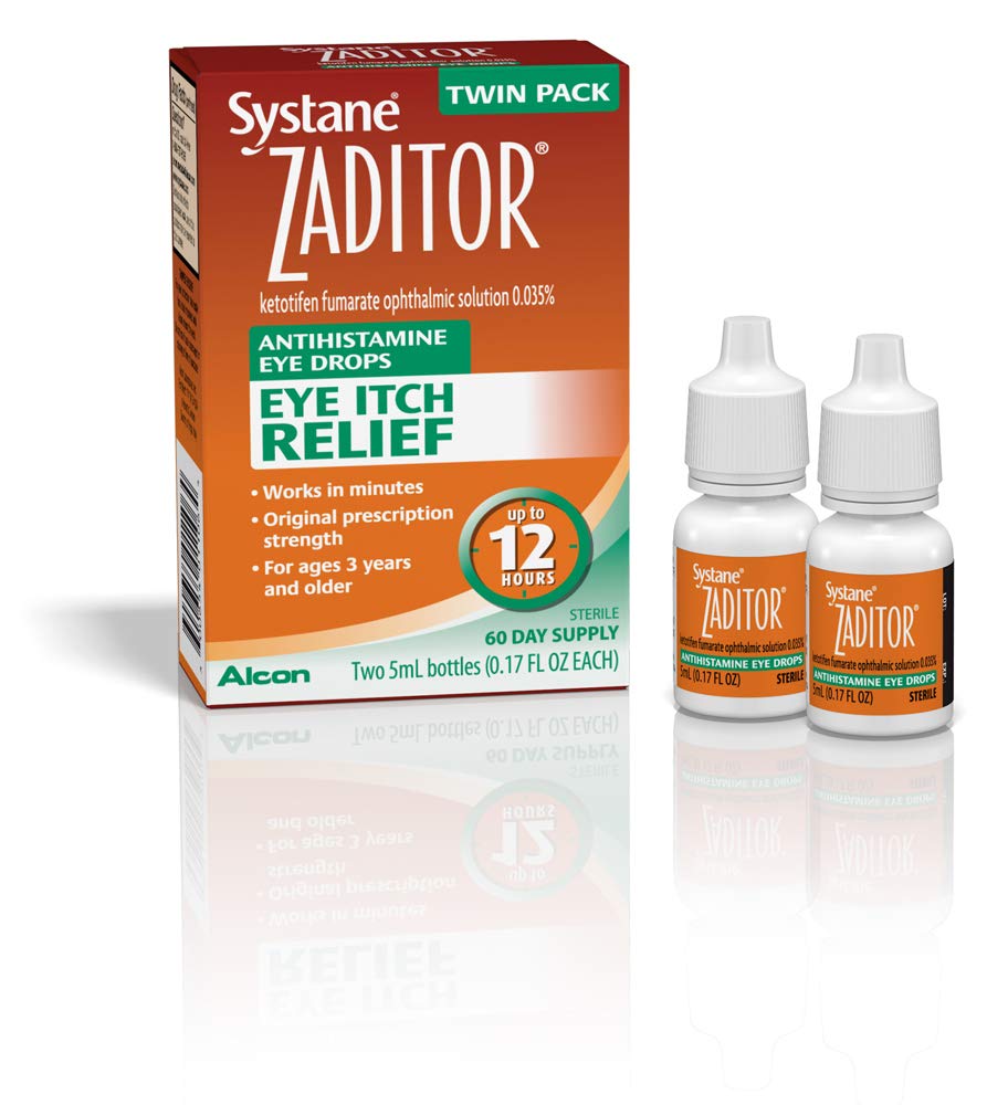 Zaditor Antihistamine Eye Drops, Twin Pack, 5mL כל אחד