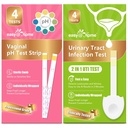 Easy@Home Vaginal pH Test Strips & UTI Test Kits (8 Count): זיהומים Yeast, BV, UTI בדיקות לנשים, תוצאות מהירות Accurate תוצאות, 4 Urinary Tract זיהומים & 4 Feminine pH Health Tests