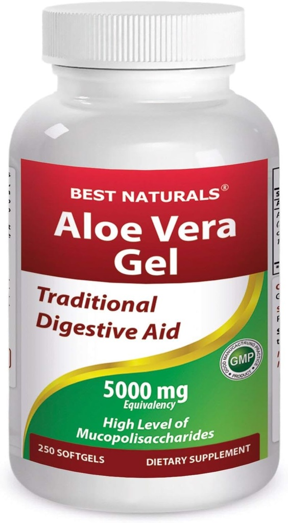 Best Naturals Aloe Vera Gel 5000 מ"ג 250 Softgels