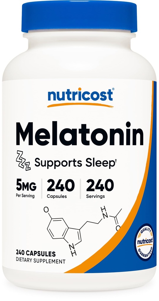 Melatonin 5 מ"ג, 240 קפסולות - 5mg Per לשרת, non-GMO, Gluten חינם