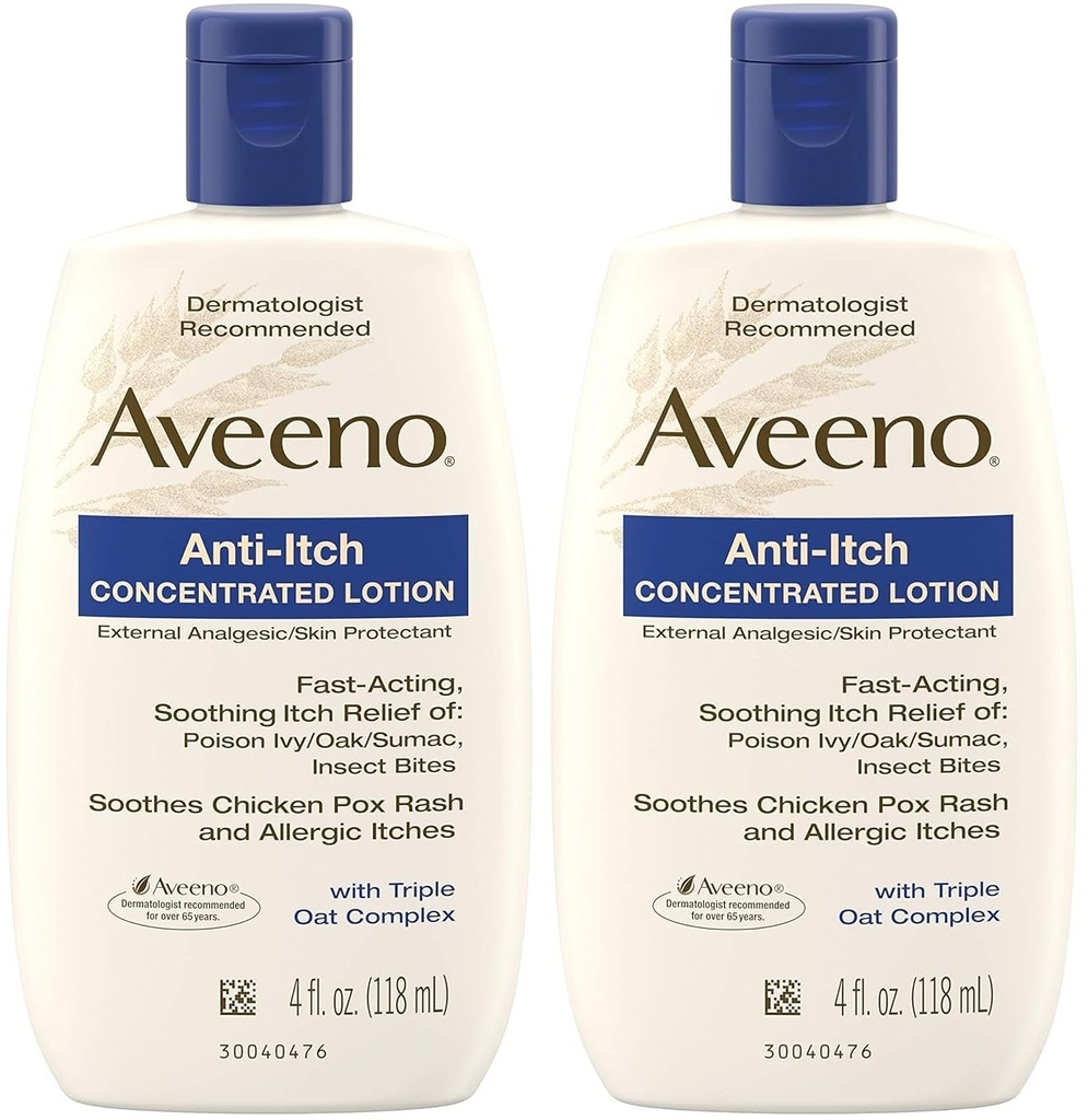 Aveeno, Anti-Itch Concentrated Lotion, 4 oz- Pack של 2