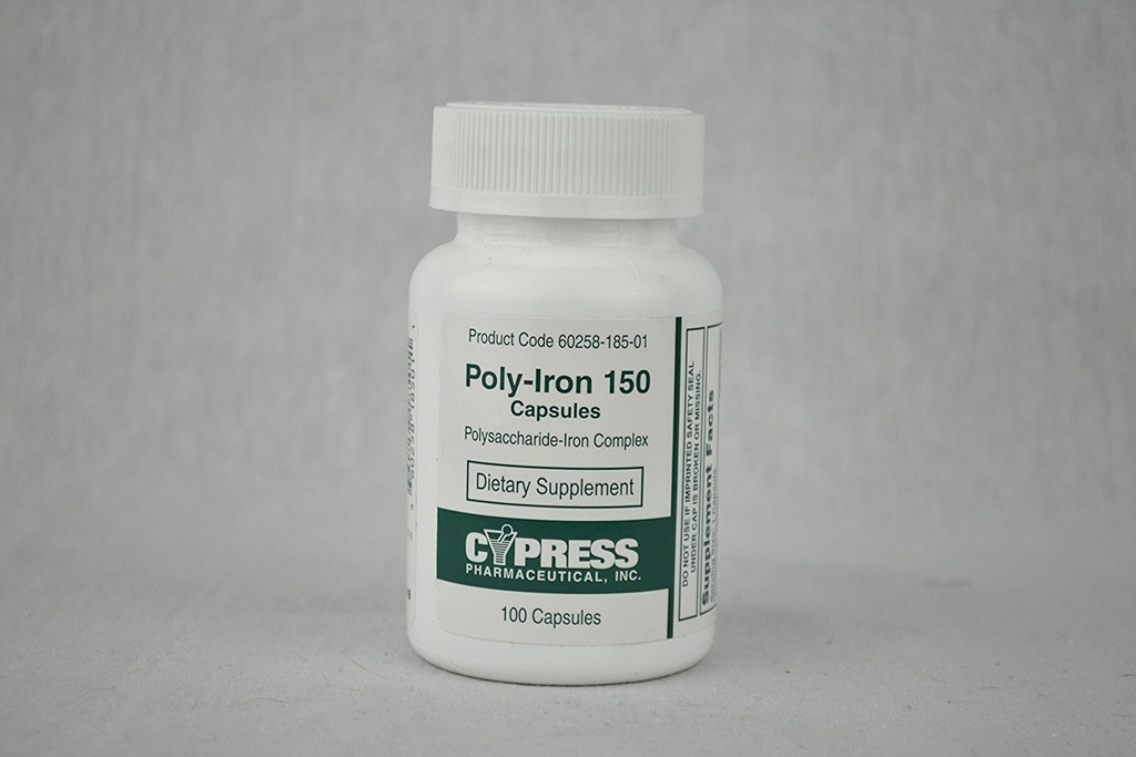 Cypress Poly-Iron 100 Caps השוואת Niferex 150Mg - Box of 100 - מודל 185-01 [בריאות ויופי]