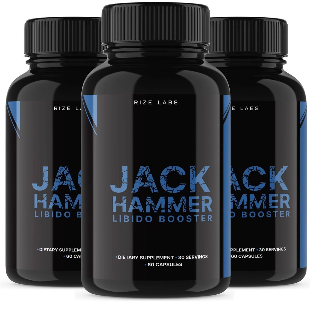 ג'ק האמר Libido Booster תוסף לגברים, Powerful All Natural Formula כדי לשפר את הביצועים (180 קפסולות)