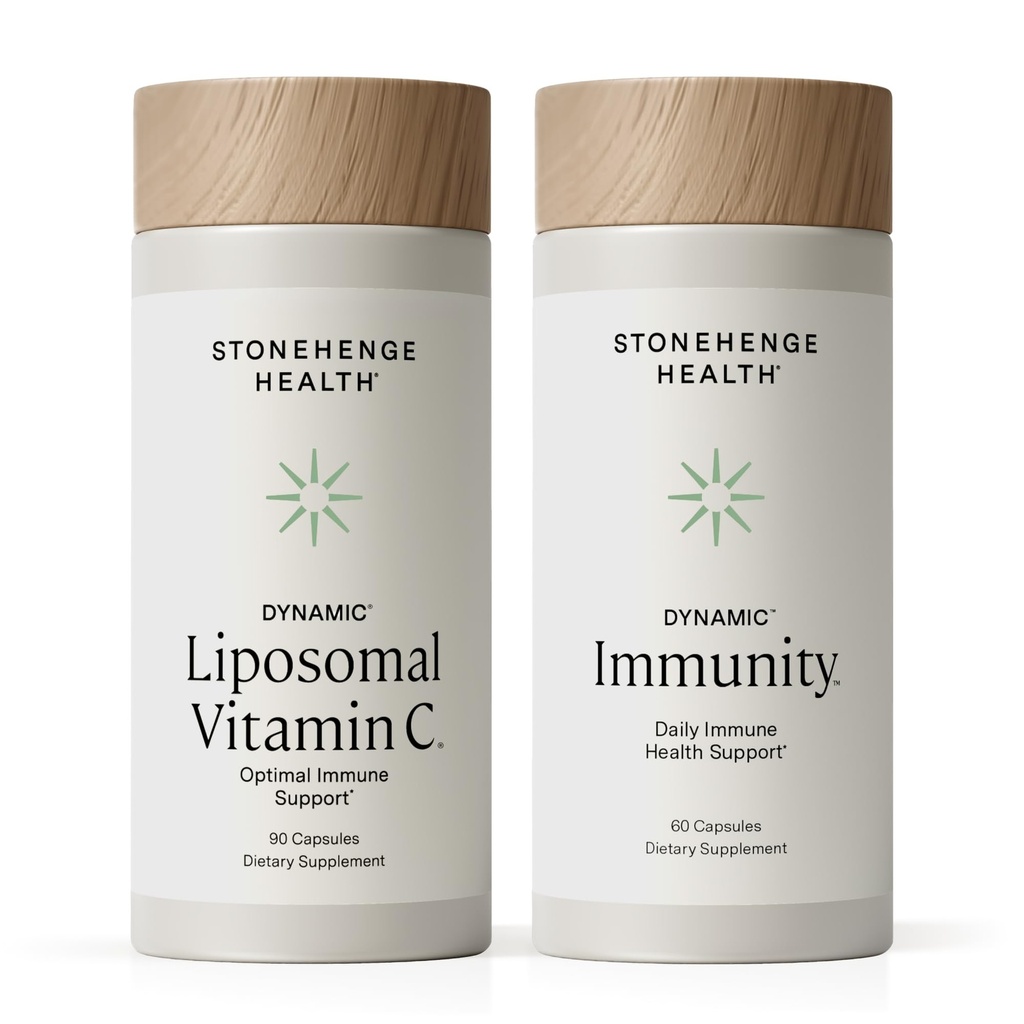 Stonehenge בריאות דינמי Liposomal ויטמין C + דינמי Immunity Bundle תוספי כדי לתמוך במערכת החיסון, Collagen Synthesis, and Brain Health Health