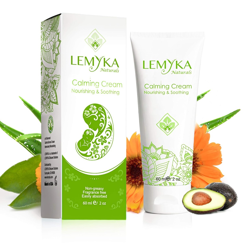 קרם אקסמה טבעי, Itch הקלה עבור Atopic dermatitis, Soothing & Intensively Moisturizing, יבש סדקים העור Balm, Anti Itch Ointment, 10X אורגני aloe vera, ceramides, LEMYKA, 2OZ