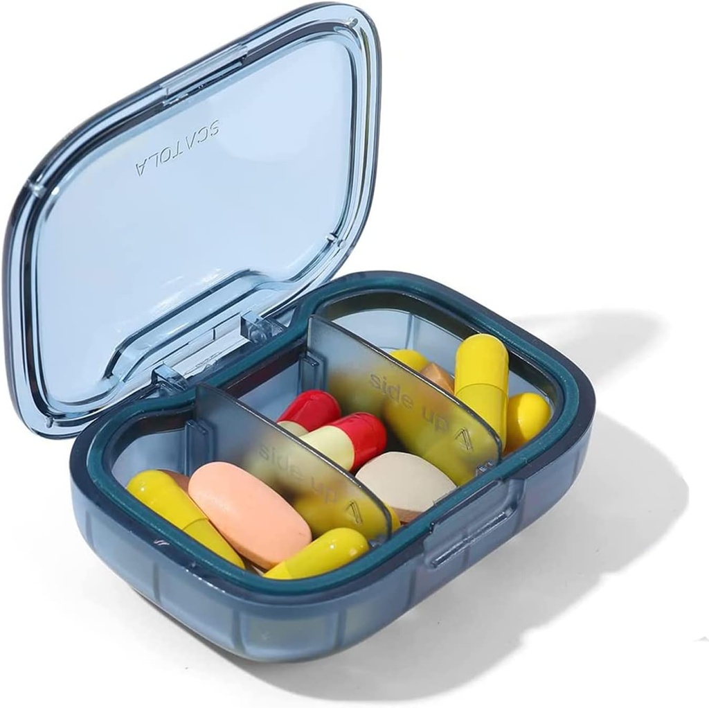 3 השוואת גלולת גלולות, Moisture Proof Pill Case, Travel Pill מארגנת עבור Pocket Purse, Daily Portable Medicine Box, Fish Oil Box, Box