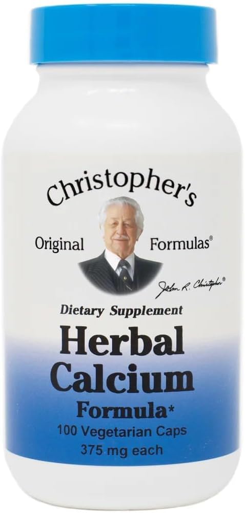 הנוסחה המקורית של כריסטופר Herbal Calcium, תמיכה בעצמות טבעית, 100 Caps, Pack של 1