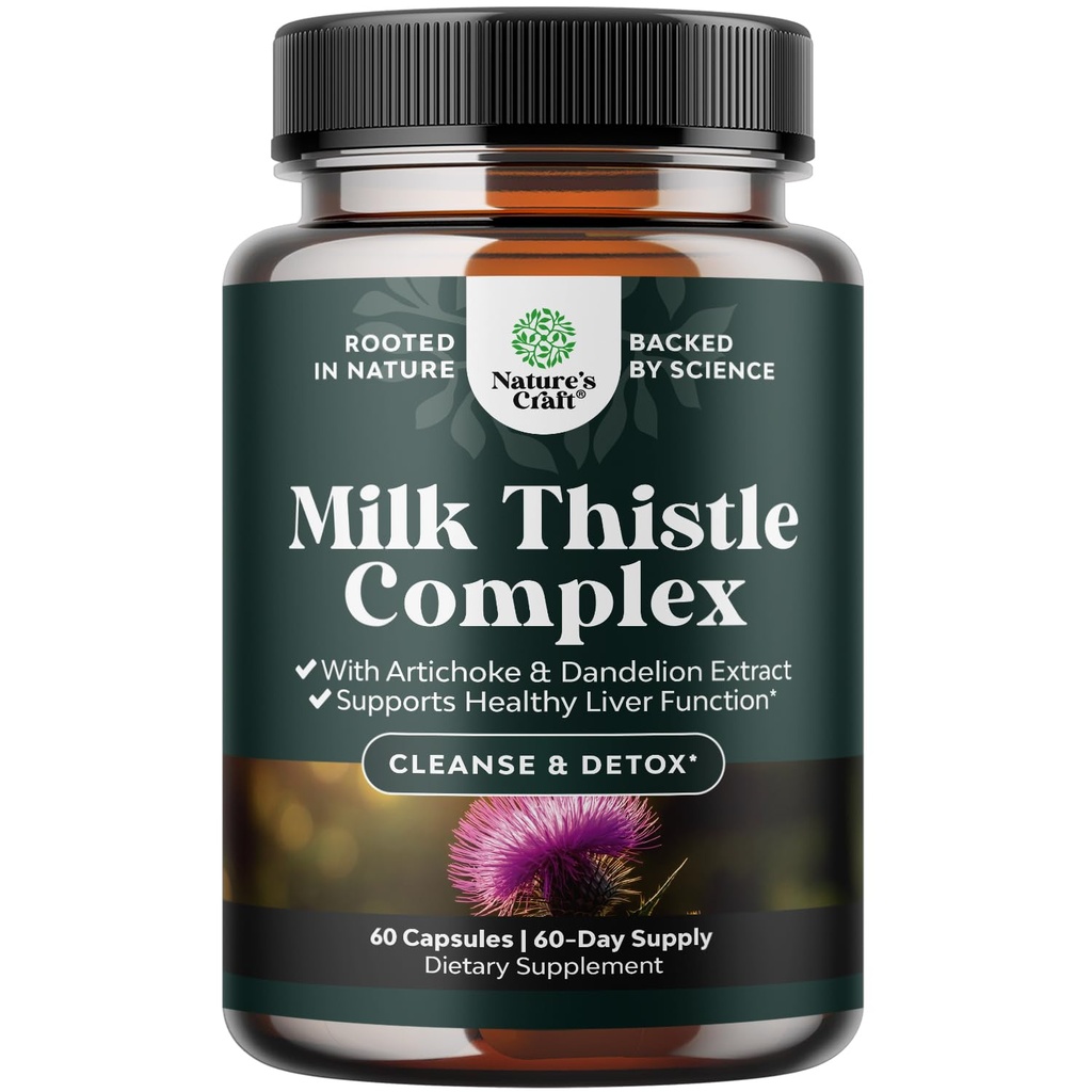 Liver תומך חלב תוספת עבור Liver ניקוי Detox & תיקון - Advanced Milk Thistle ו Dandelion Root תוספת עם Artichoke Extracts for Detox - 60 Cttox