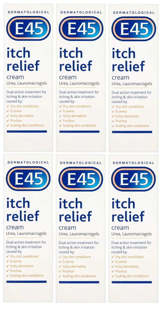6 X E45 Itch Relief Cream 100G