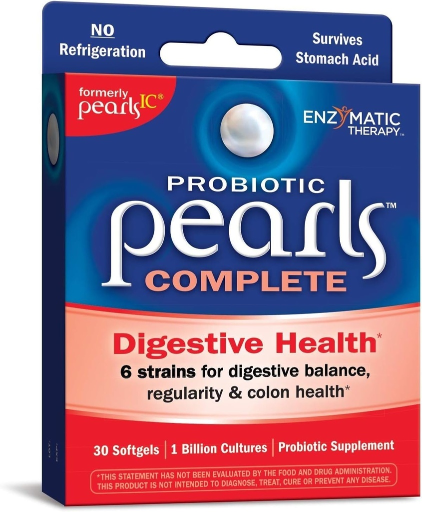 Enzymatic Therapy Pearls IC Intensive Care Probiotics, קפסולות 30 ea (Pack of 2)
