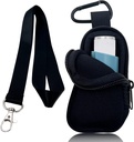 Holder Neoprene Travel Case for Asthma Inhaler, Handy Mini Bag for Inhaler for All Ages, Inhaler Notluded (Black)
