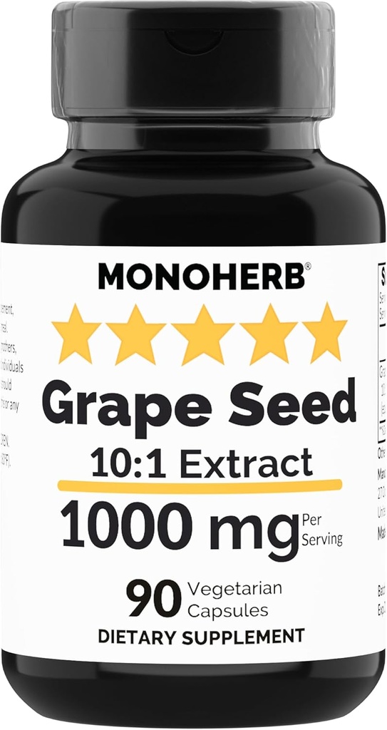 MONOHERB Grape Seed לחלץ 1000 מ"ג - 90 קפסולות צמחוניות