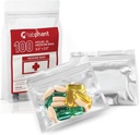 100 Pack Mylar Smell Proof XL Medicine Bags - Ziplock Accessory Bags with Double Tip Perm. Marker; Pill Pack Baggies for Medicine, תכשיטים, Hardware; Zipper Sealed Pill Pouches (3.5 x 2.5), Silver)