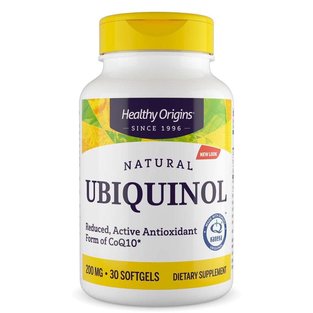 מקורות בריאים Ubiquinol (צורה קולקטיבית של CoQ10), 200 מ"ג - תוספי Ubiquinol עבור בריאות הלב ואנטיoxidant תמיכה - Gluten-Free & non-GMO - 30 Softgels