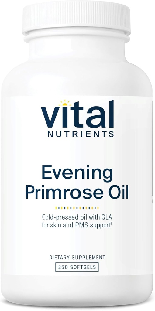 מזונות Vital Foodsents Evening Primrose Oil 1000 מ"ג | תוספת פרירוז לנשים | GLA אומגה 6 Fatty Acid for Skin and PMS תמיכה * | Gluten, Milk, Soy Free | Non-GMO | 250 Softgels
