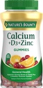 Calcium & ויטמין D Gummies של Nature's Bounty, Immune Support & Bone Health, 500 מ"ג Calcium & 1000 IU ויטמין D3, פירות פלאמור, 70 הרוזן