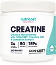 אבקת Acמזינים Creatine Monohydrate לנשים, Micronized, Unflavored, 50 משרתים - Vegetarian, non-GMO, Gluten Freeten