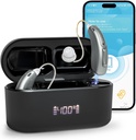 מכשירי שמיעה (Not amplifiers), Blue Rechargeable Hearing Aids for Adults, Superior Sound Quality OTC Smart Hearing Aid with Noise Cancel, Bluetooth End & App Control, 4 מצבי דיבור חכמים
