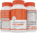 Legacy Well Candy Eye ויטמינים עם Lutein, Zeaxanthin, Calcium, Biotin, Copper, Zinc Pills + תומך חזון בריאות בהזדקנות מבוגרים + עין סטרין מ Too זמן מסך, תוספי עיניים יבשים