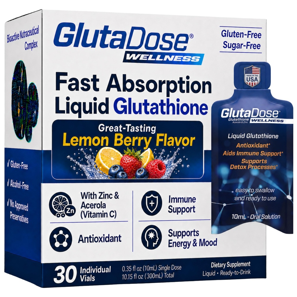 תוסף Glutathione נוזלי, לימבורי ברי פלמורד Acerola Energy Booster w/Zinc, Daily ויטמין & מינרלים, Zero Sugar Formulation, Everyday Auto-Immune Support for Adults, 0.34 floz, Pack of 30 30