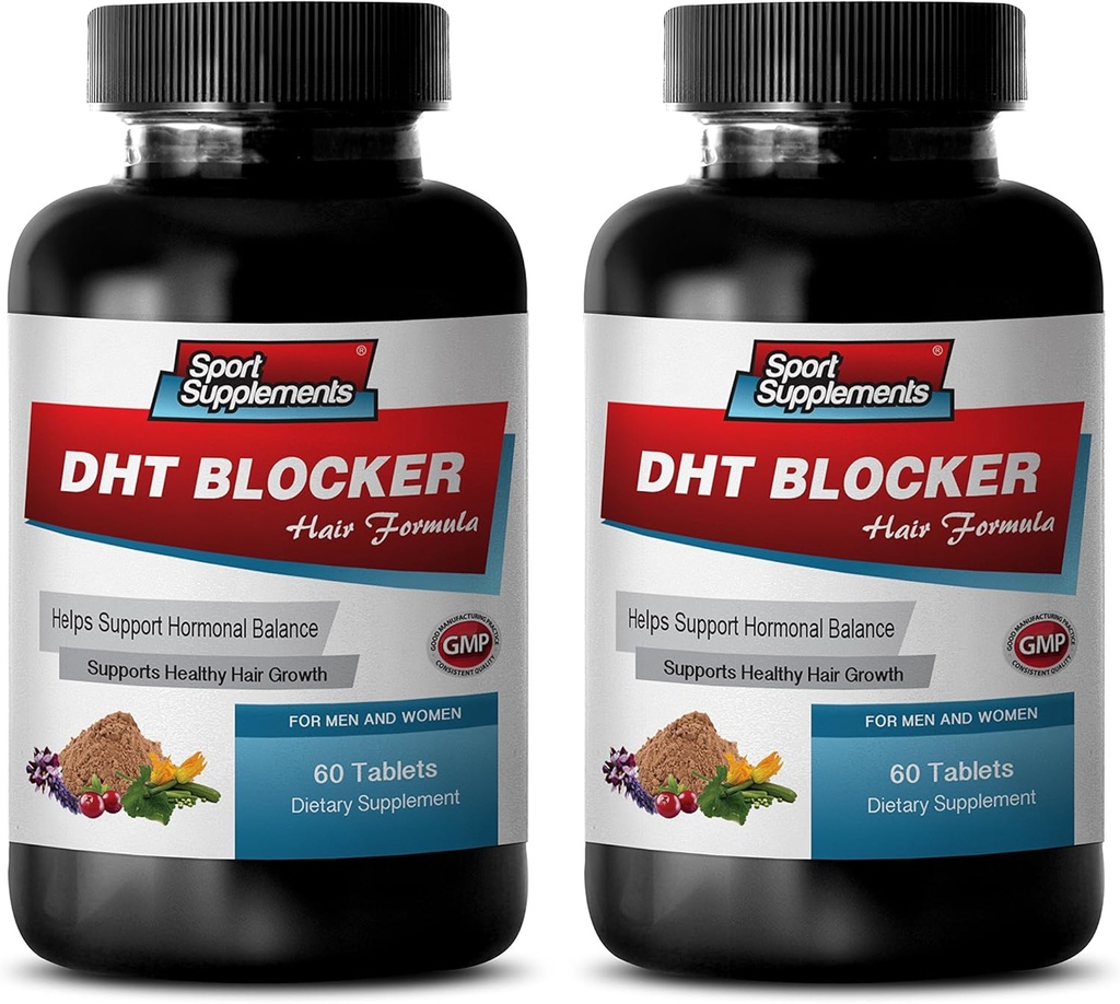ויטמין תמיכה לשיער - DHT Blocker שיער פורמולה - תמיכה צמיחת שיער בריאה - הוא שיבש תמצית, dht Blocker לגברים, dht Blocker מתקדם trichology, dht Blocker עם biotin 2Bot 120Tabs