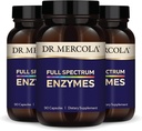 Dr. Mercola Full Spectrum Enzymes - 22 Enzymes שונות - תמיכה בריאות עיכול & Immune - עוזר Digestates, Fats & חלבונים - non-GMO, Gluten-Free & Soy-Free 90 קפסולות (3 Pack)