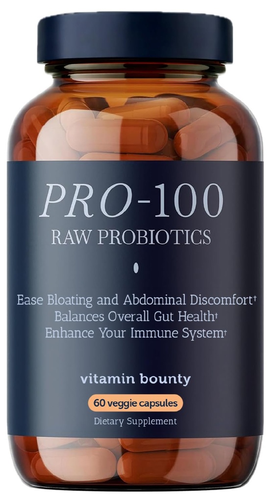 ויטמין Bounty Pro 100 Probiotic 100 מיליארד CFU - 13 Strains for Digestive Health & Immune Support - High Potency Probiotics for Women & Men - נדחה לקפסולות שחרור עבור בריאות Gut - הרוזן 60