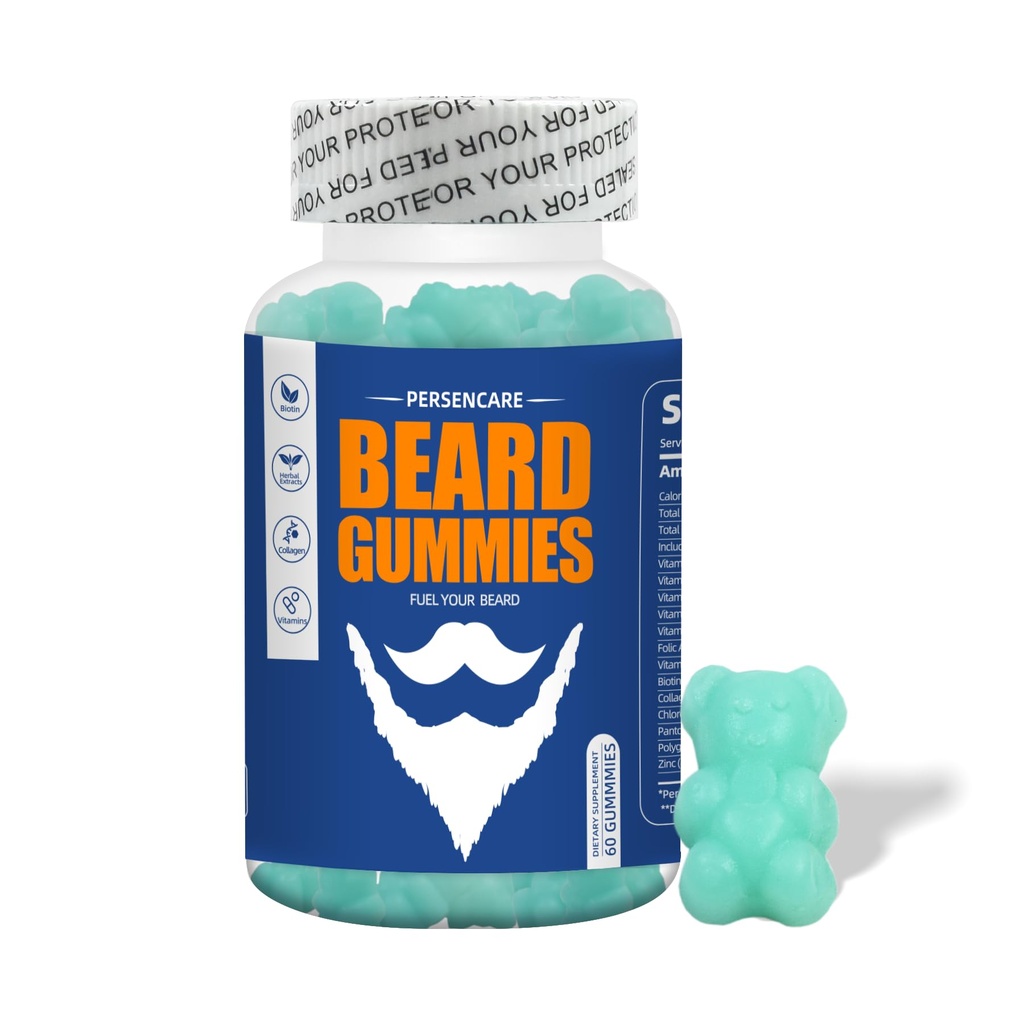 Big Beard Growth Gummy for Men, 60 Blueberry Flavored Gummies, עם 10K MCG Biotin B12 Collagen ו- Elite Beard Hair Grooming Foodsents & ויטמינים, Grow Stronger, Longer, Thicker & Fuller Beard Beard Beard Bearder