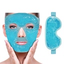 ZNÖCUETÖD Cooling Ice Face Eye Mask for Reducing Puffiness, Bags under Eyes,Sinus, Redness, Pain Relief, Dark Circles, Migraine,Hot / Cold Pack עם Soft Plush Backing (כחול (1* עין מסיכה 1 *Face Mask)