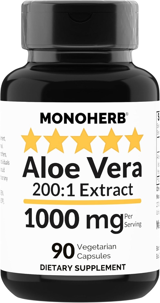 MONOHERB Aloe Vera 1000 מ"ג - תמצית 200x - 90 קפסולות
