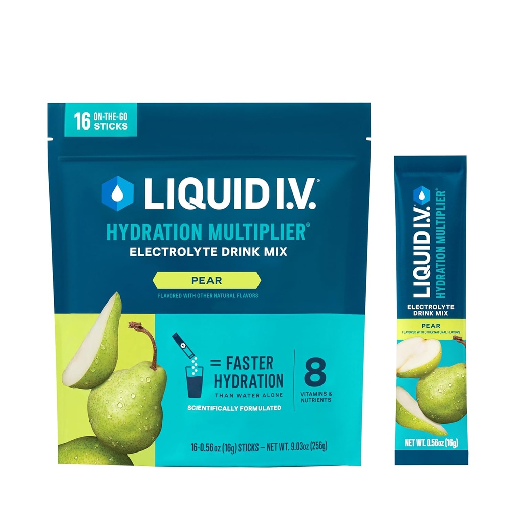 נוזל I.V. hydrotion Multiplier - Pear | אבקת אלקטרוליט לערבב | 1 Pack (16 משרתים)