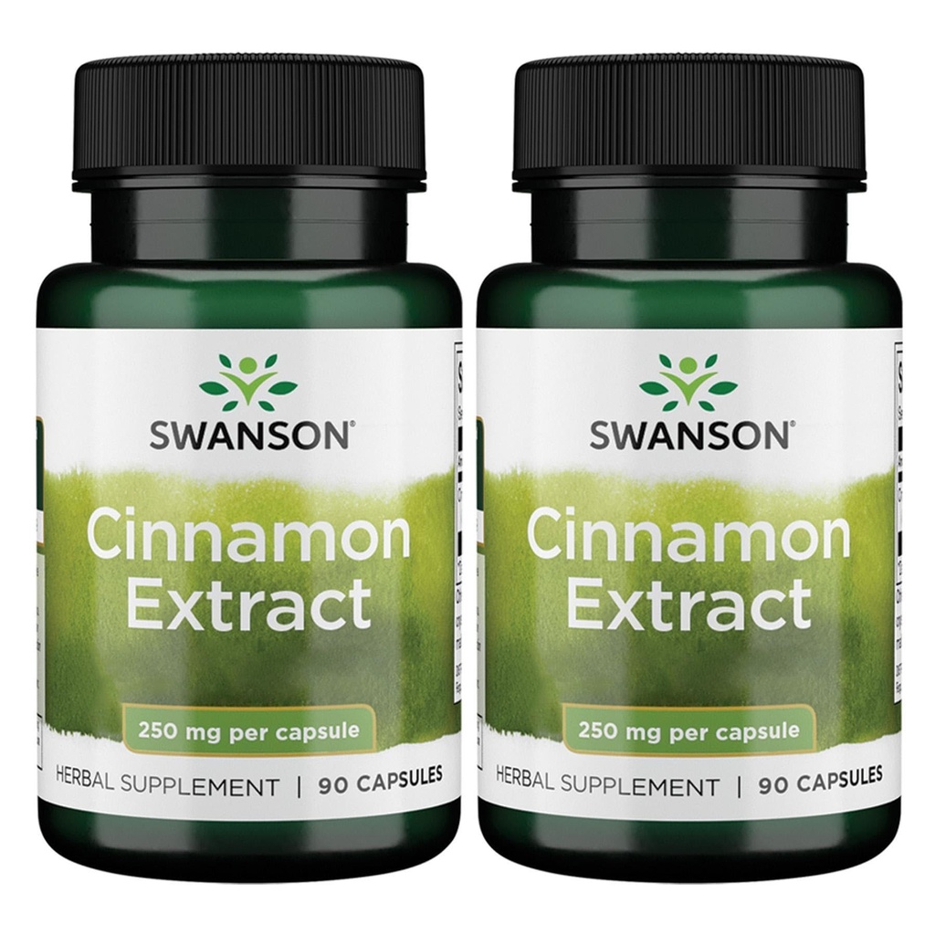 Swanson Cinnamon Extract (250 מ"ג, 90 קפסולות) (2 Pack)
