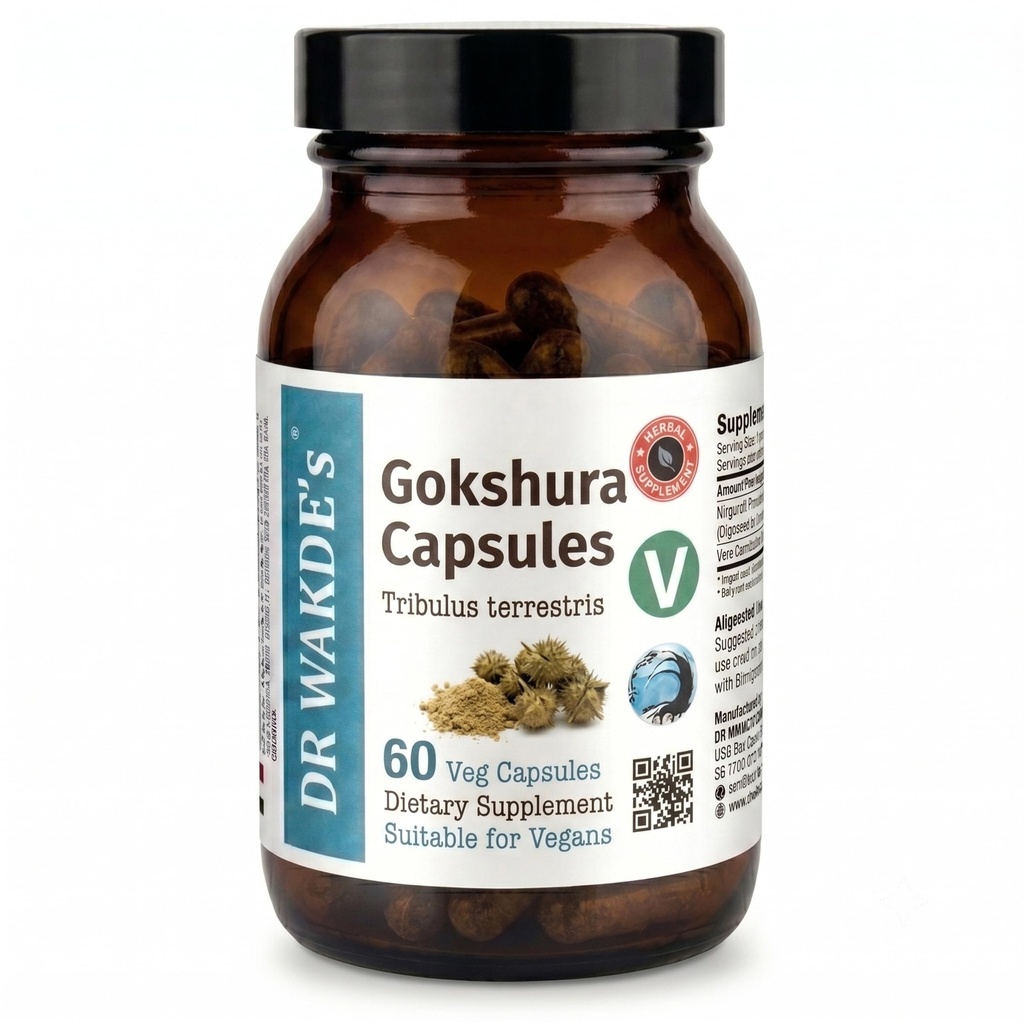 DR WAKDE'S Gokshura קפסולות (Tribulus טרייר) - 60 Veg Caps | 100% טהור, All-Natural Supplement
