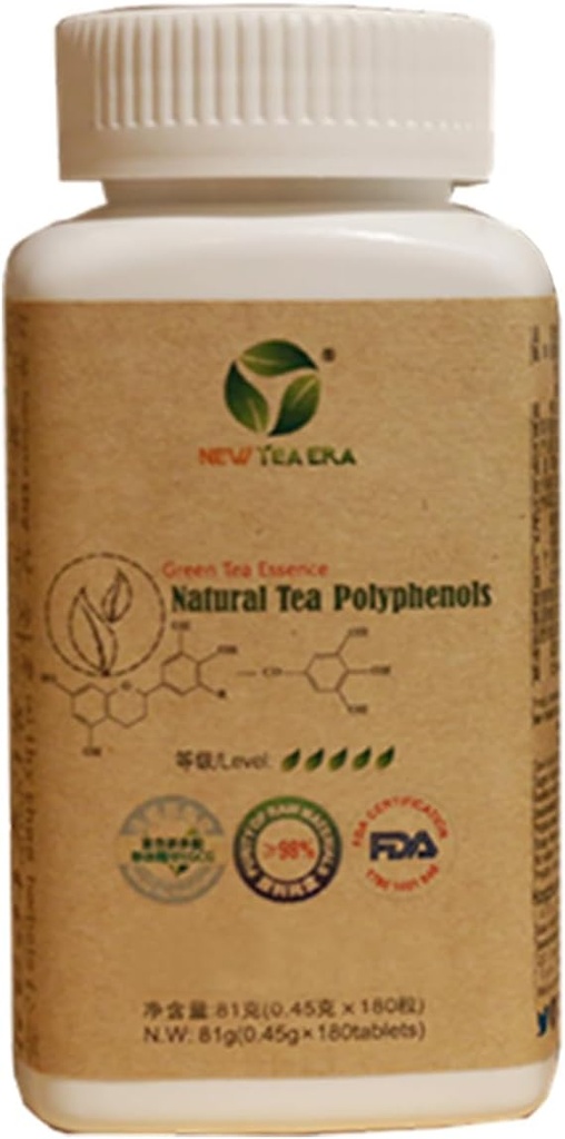 תה ירוק לחלץ 98%, טבליות פוליפנול תה, Antioxidant ו- Immune Support,Singleבק 180 טבליות