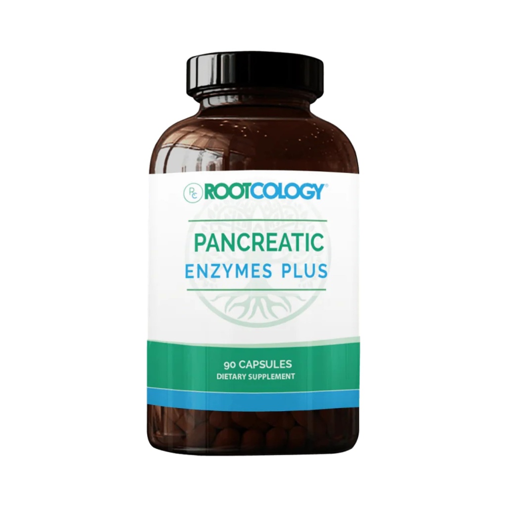 Rootcology על ידי ד"ר איזבלה Wentz | Pancreatic Enzymes Plus | Enteric Coated Lipase, Protease & Amylase Band with Bromelain | 90 קפסולות