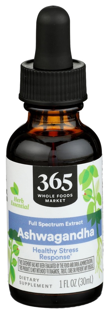 365 על ידי Whole Foods Market, Ashwagandha Full Spectrum Extract, תגובה בלחץ בריא, 1 Fl Oz