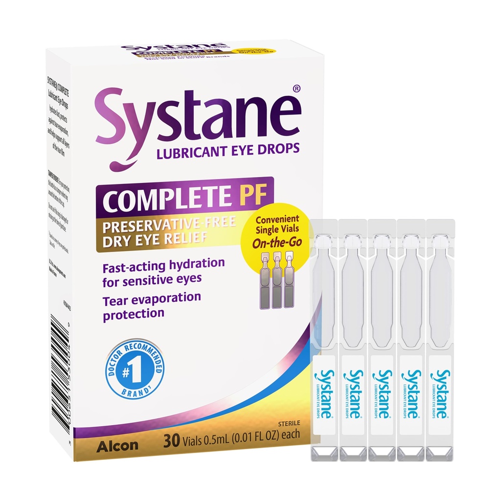 Systane Complete Unit-Dose Preservative-Free Eye טיפות 30ct סינגלים מ-Outls for Dry Eye Relief