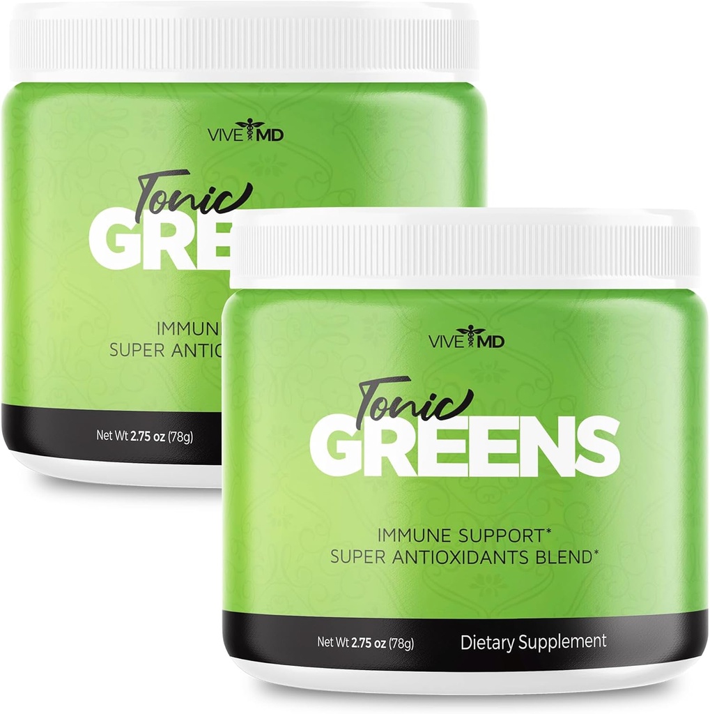 Tonic Greens אבקת ויטמין Boost תוסף פורמולה רשמית - אנרגיה ירוקה טבעית תוספת כוח - BCAA L-Glutamine ויטמין B6, אנרגיה מהפכנית לתקן בעיות (2 Pack)