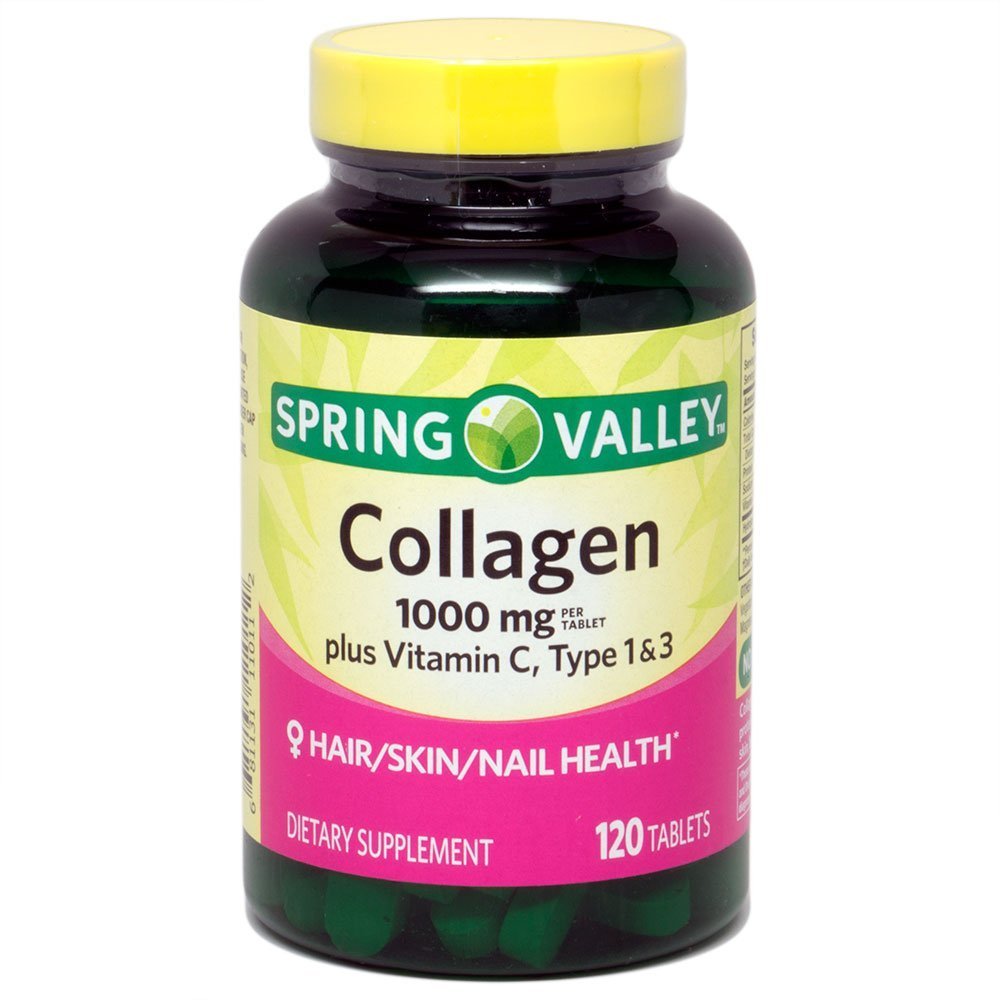 עמק האביב Collagen 1000mg Per Tablet, פלוס ויטמין C, סוג 1 ו 3, 120ct על ידי Equate