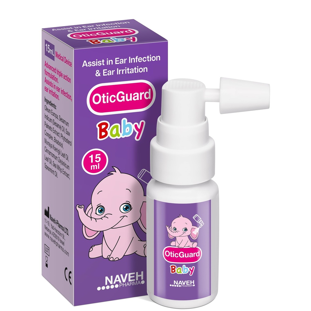 NAVEH PHARMA Otic Guard Baby Ear Drops - שמן אוזניים טבעי לאוזן וזיהום - Gentleאוזן ניקויer לתינוקות, טודלרים וילדים - Soothes Itchy אוזנייםs & Swimmer's אוזניים