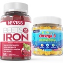 Iron Gummies 2 Pack + Kids אומגה 3 חניכיים 2 Pack